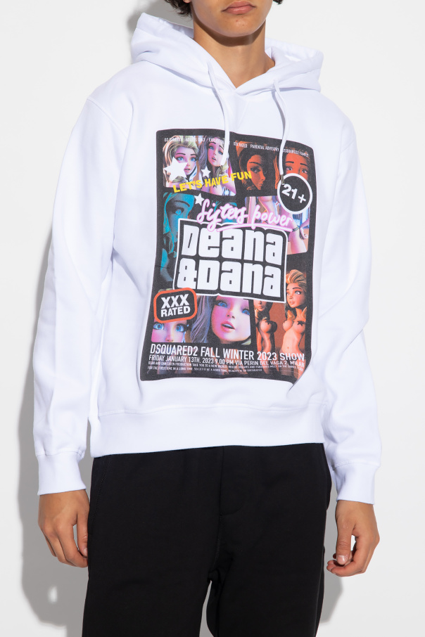 パーカー・フーディ D SQUARED2 FW24 Logo print hoodie (S74GU0664D25002 100) DSquared2 Cool Fit Hoodie Sweatshirt
